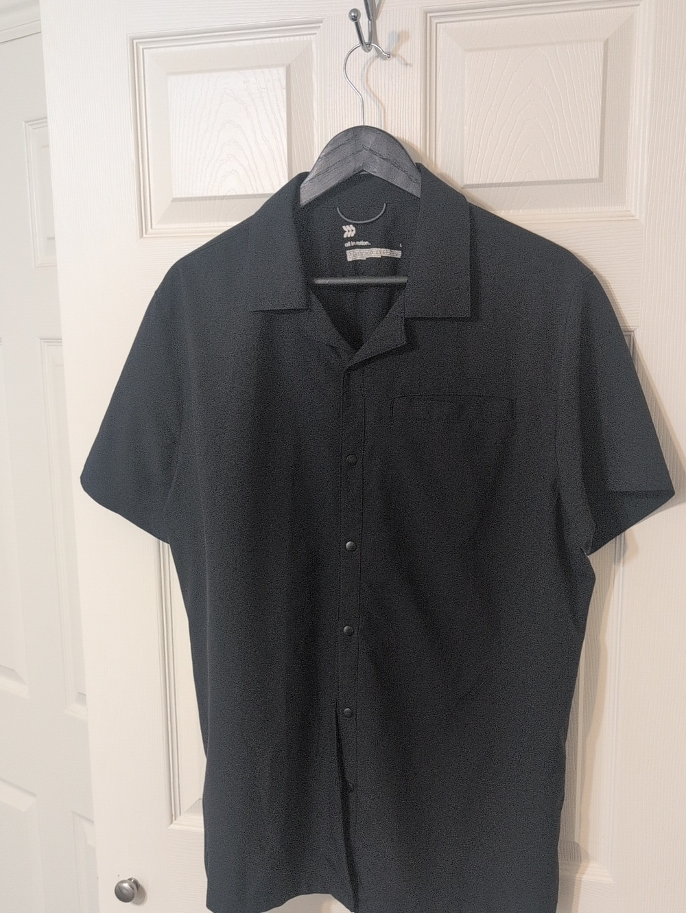 Target Black Short-Sleeve Button-Down Casual Shirt